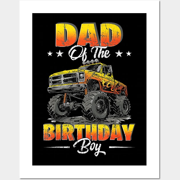 Dad Of The Birthday Boy Monster Truck Birthday Family Wall Art by Kayla entereas